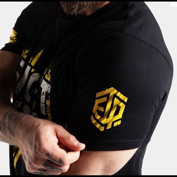 Fight on black and yellow short sleeve Mens t-shirt size large - Picture 4 of 8